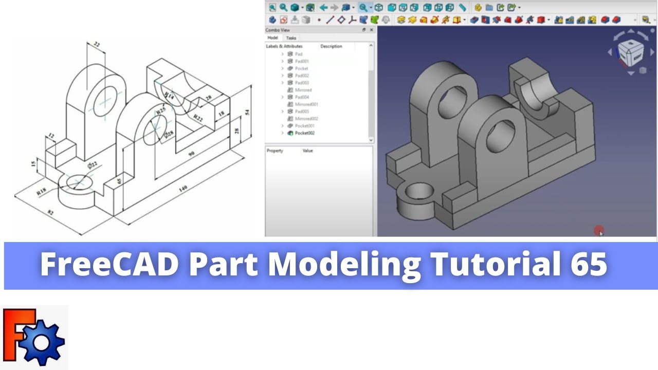 'Video thumbnail for FreeCAD Part Modeling Tutorial 65 _ FreeCAD Tutorial _ Mechnexus _'