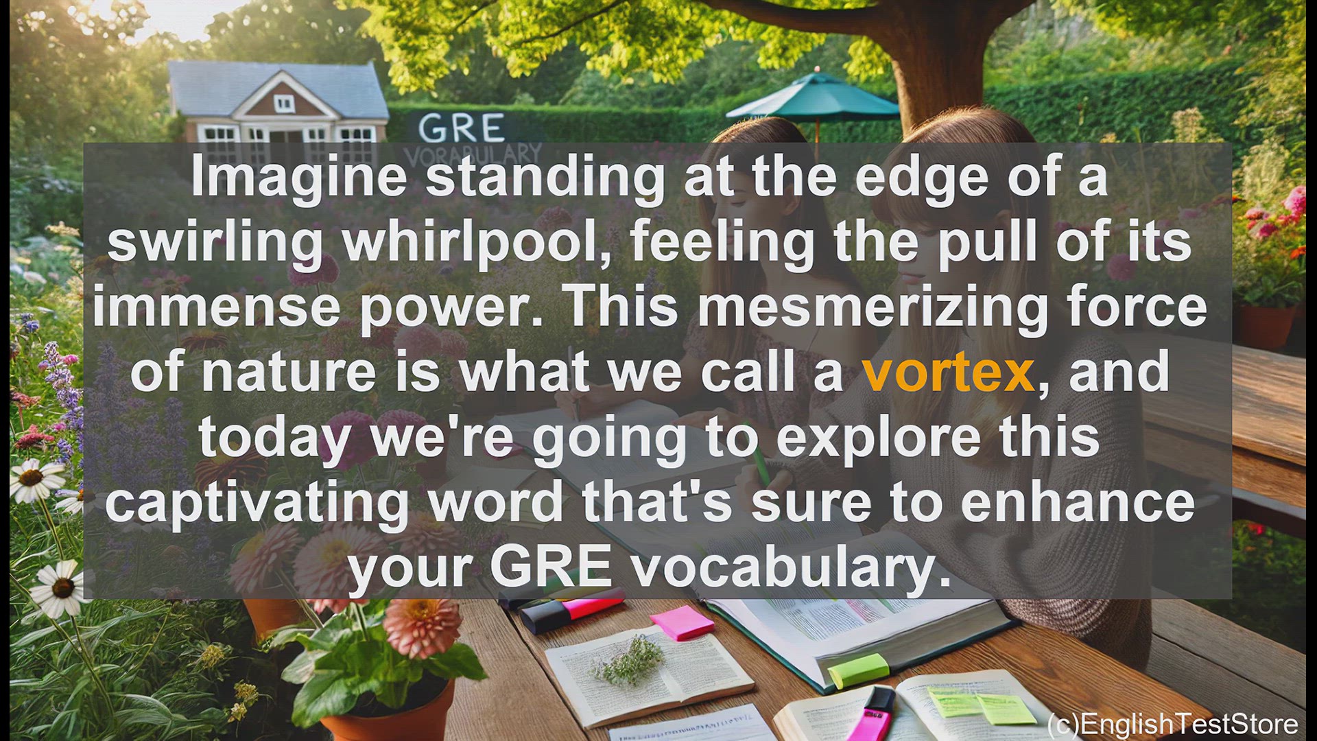 'Video thumbnail for GRE Vocabulary Lesson: Exploring the Captivating Vortex - A GRE Vocabulary Dive'