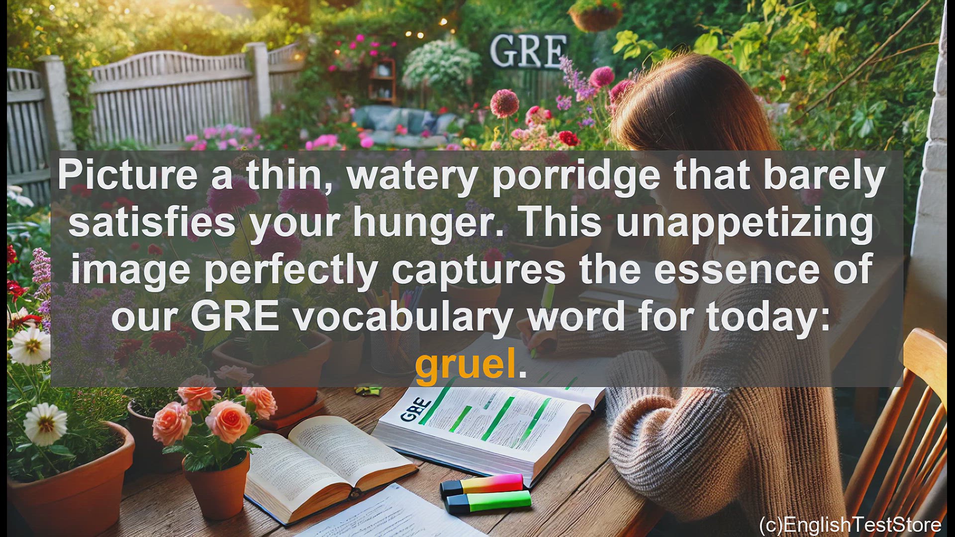 'Video thumbnail for GRE Vocabulary Lesson: Exploring the Meaning and Usage of 'Gruel''