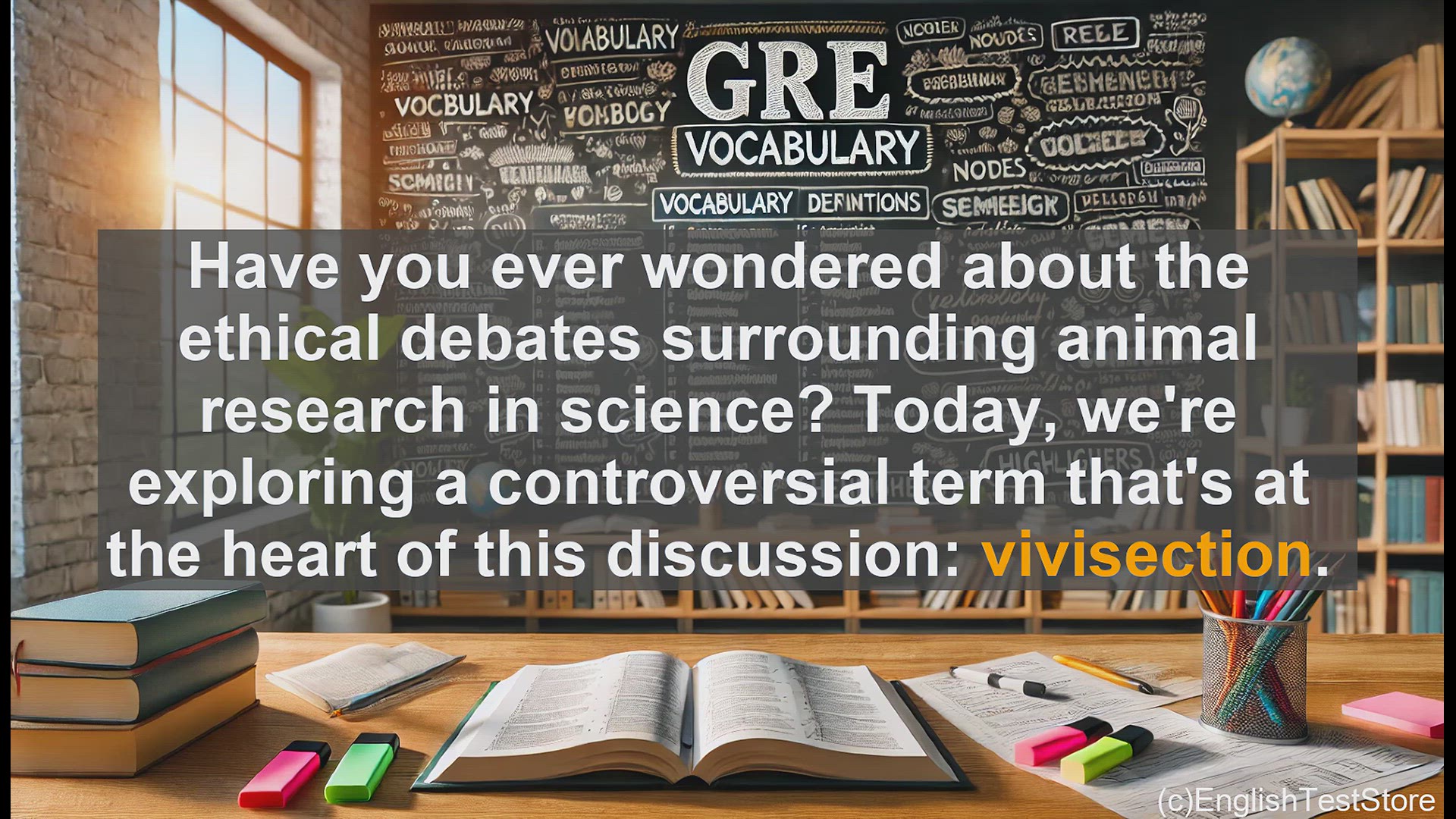 'Video thumbnail for GRE Vocabulary Lesson: The Ethical Debate Around Vivisection in Science'