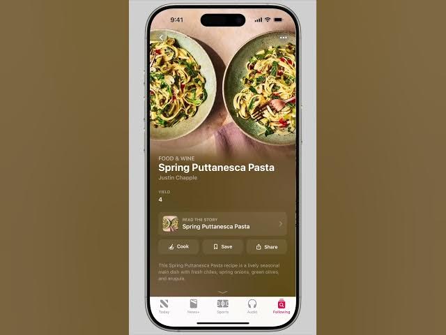 Video thumbnail for Find Great Recipes with Apple News+ Food