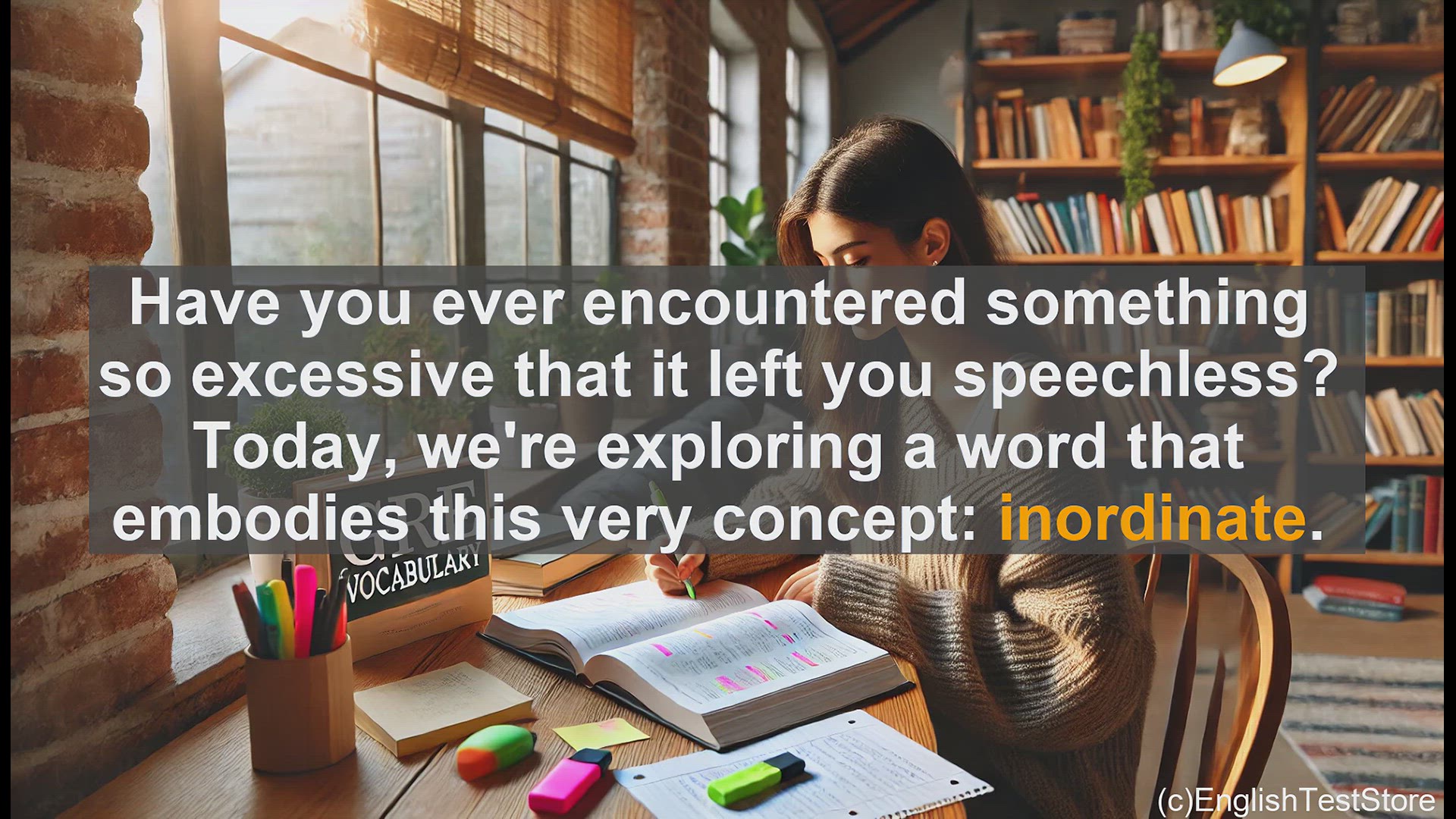 'Video thumbnail for GRE Vocabulary Lesson: Exploring the Powerful Adjective 'Inordinate''