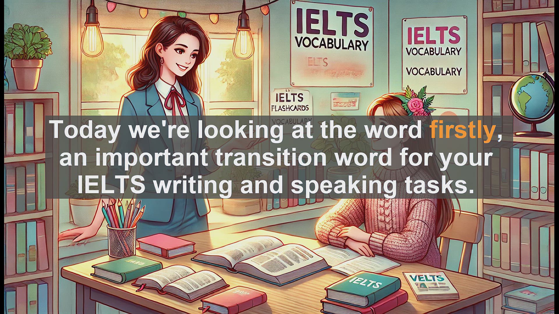 'Video thumbnail for 2500 Must Know IELTS 5.5 Vocabulary - Understanding 'Firstly': Essential IELTS Transition Word'