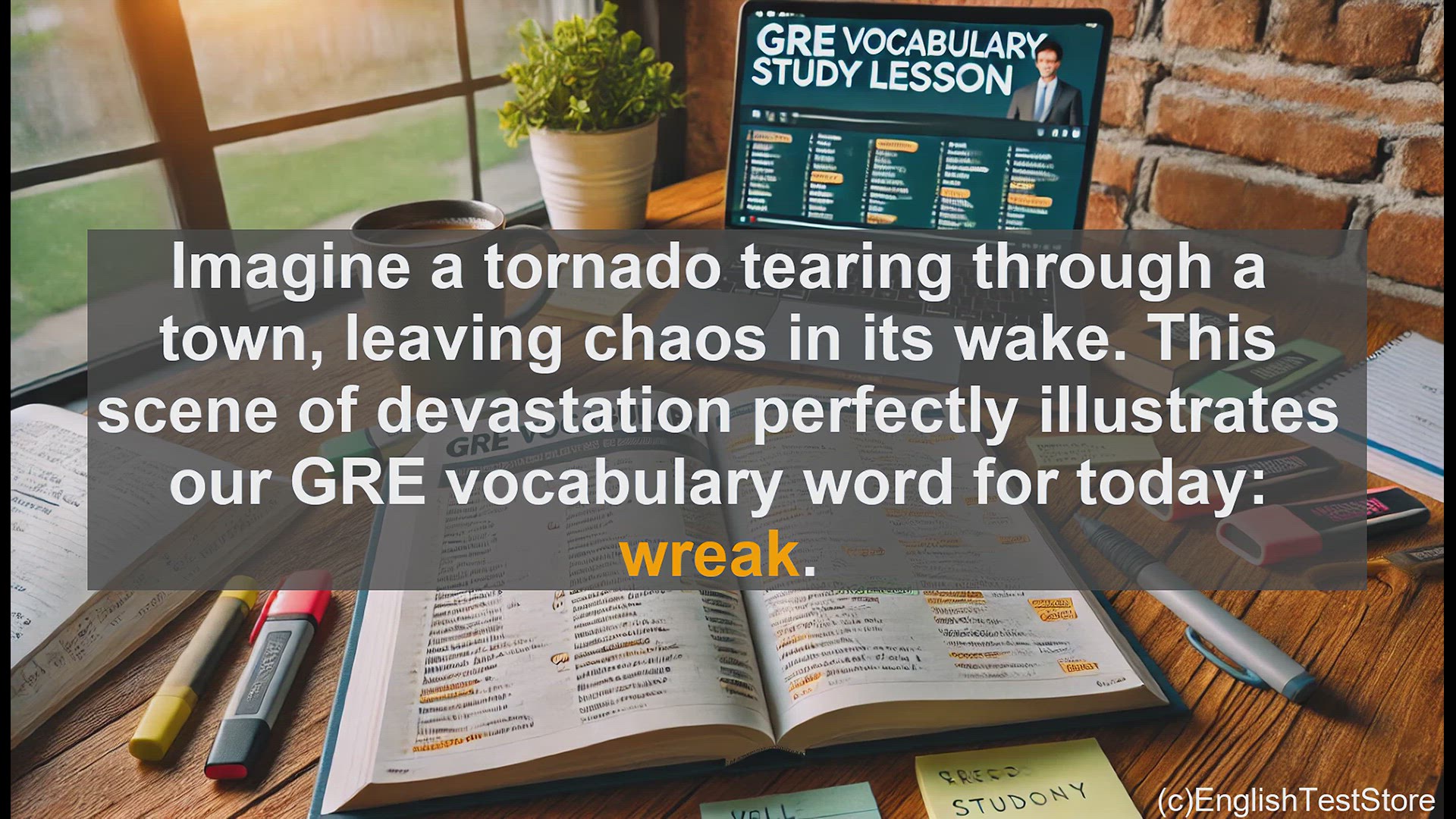'Video thumbnail for GRE Vocabulary Lesson: Unleashing Destruction - Understanding the Verb 'Wreak''