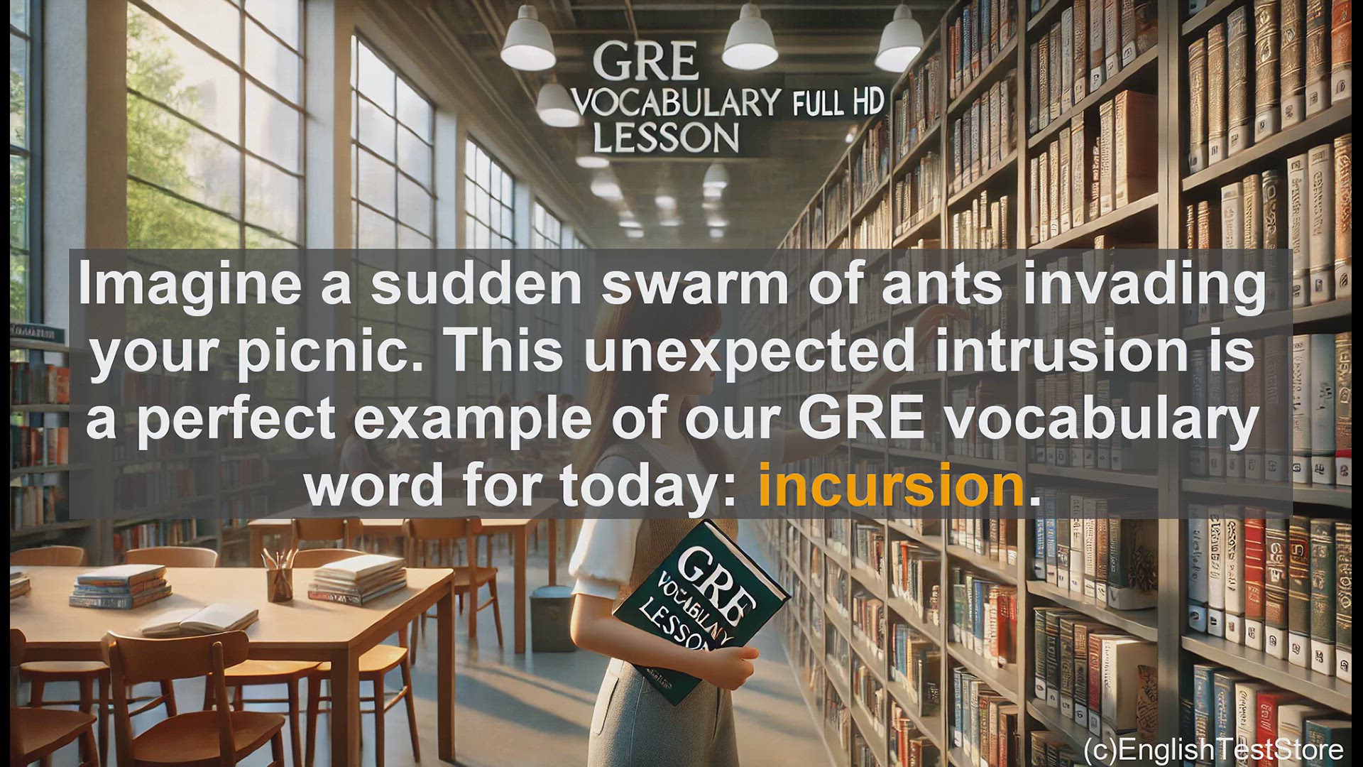 'Video thumbnail for GRE Vocabulary Lesson: Incursion - Sudden Invasions and Unwelcome Intrusions'