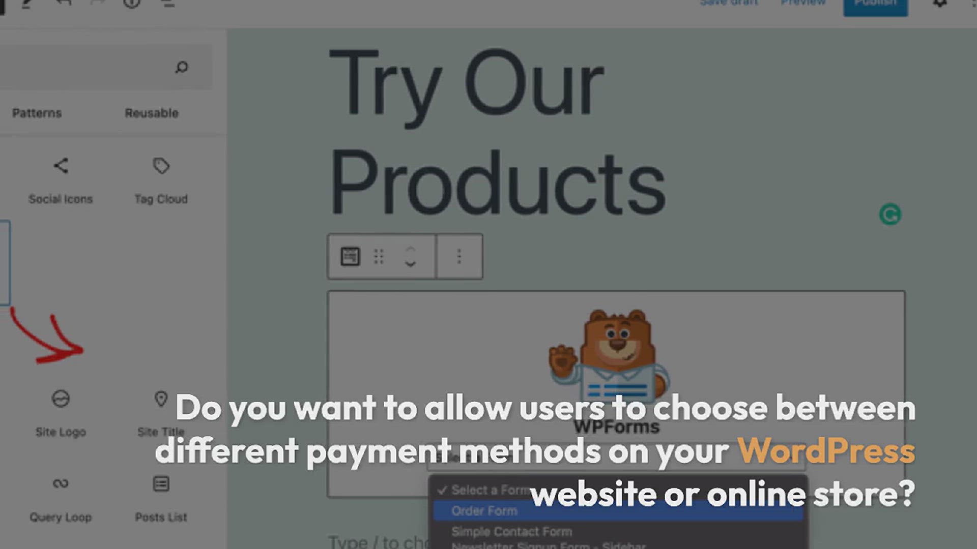 'Video thumbnail for How to Allow Users to Choose a Payment Method on WordPress Forms'