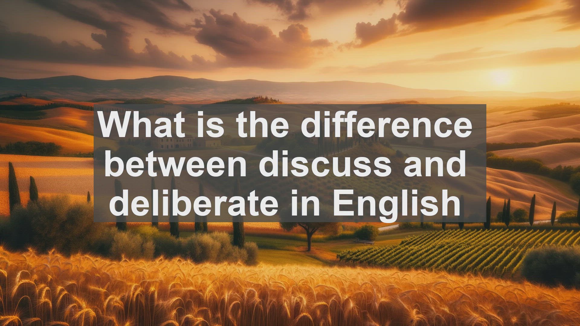 'Video thumbnail for What is the difference between discuss and deliberate in English?'