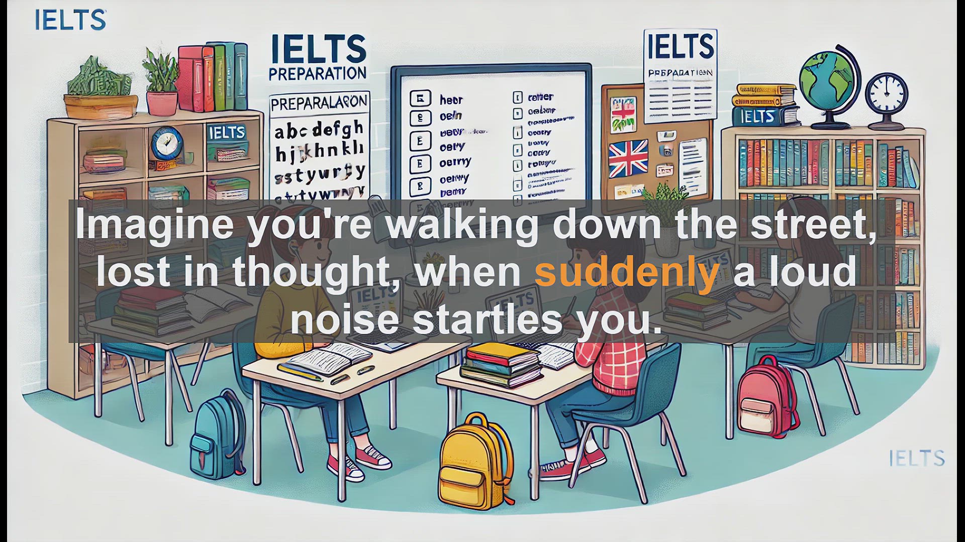 'Video thumbnail for 2500 Must Know IELTS 5.5 Vocabulary - Mastering 'Suddenly': Boost Your IELTS Vocabulary'