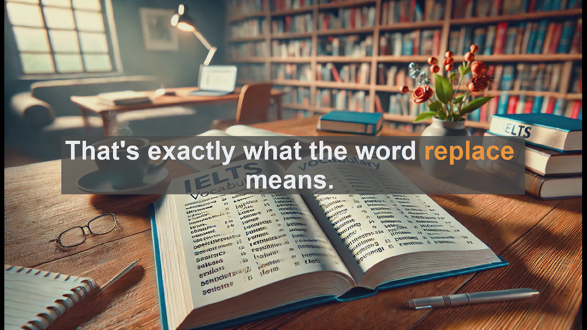 'Video thumbnail for 2500 Must Know IELTS 5.5 Vocabulary - Understanding 'Replace': Boost Your IELTS Vocabulary'