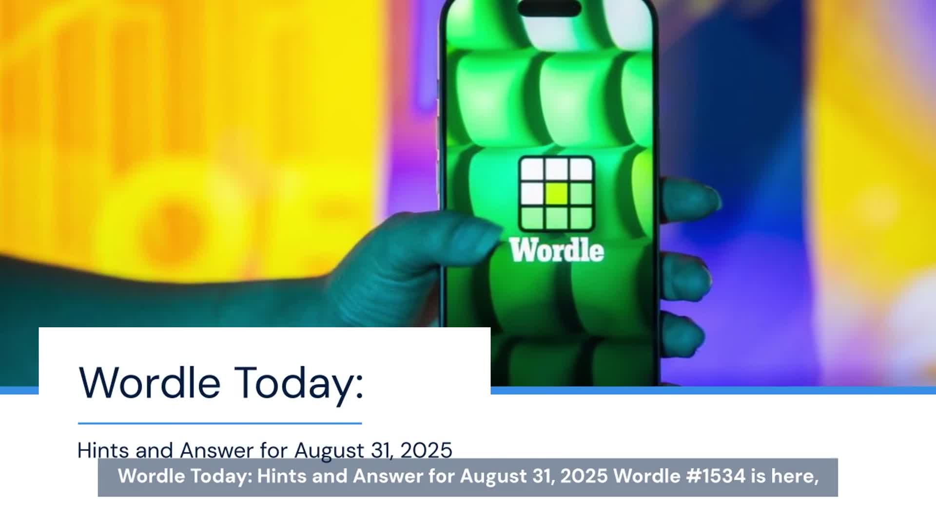 Video thumbnail for Wordle today: Answer, hints for August 31, 2025