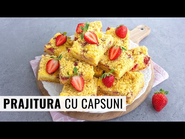 'Video thumbnail for Prăjitură rapidă cu brânză dulce și căpșuni. O veți face foarte des și cu alte umpluturi!'
