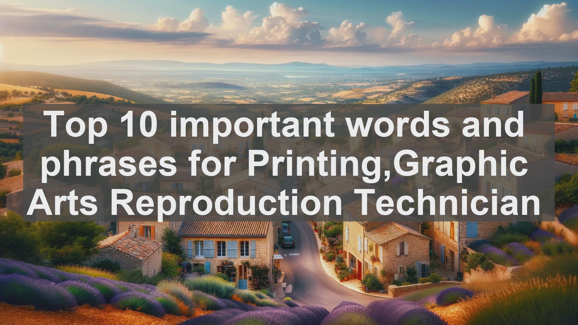 'Video thumbnail for Top 10 important words and phrases for PrintingGraphic Arts Reproduction Technician'