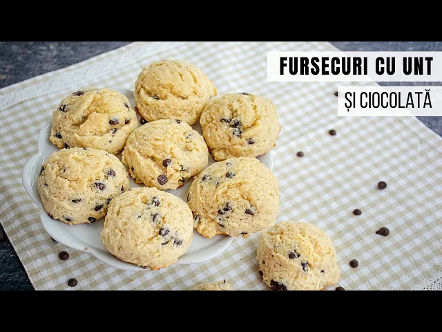 'Video thumbnail for Fursecuri fragede cu unt și ciocolată. Fursecuri americane | Bucate Aromate'