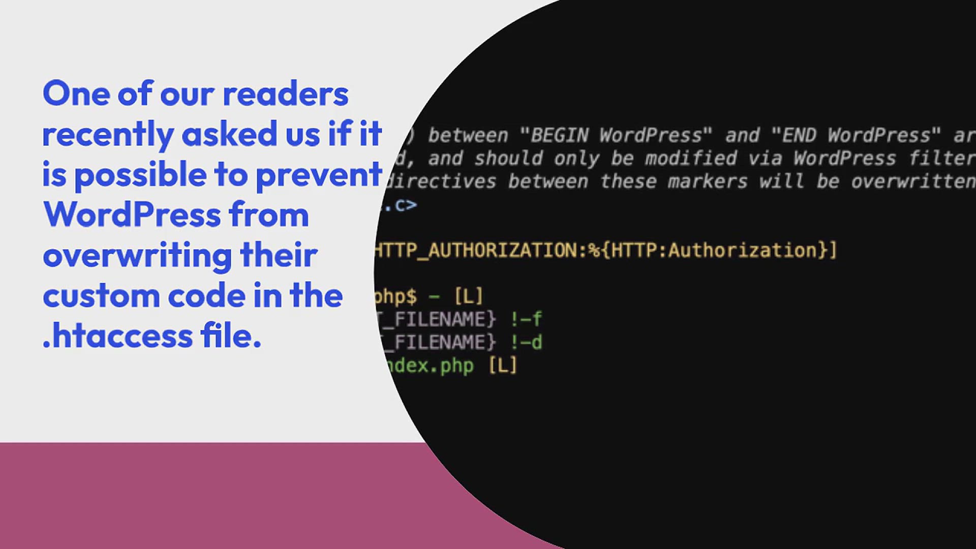 'Video thumbnail for How to Stop WordPress From Overwriting .htaccess File'