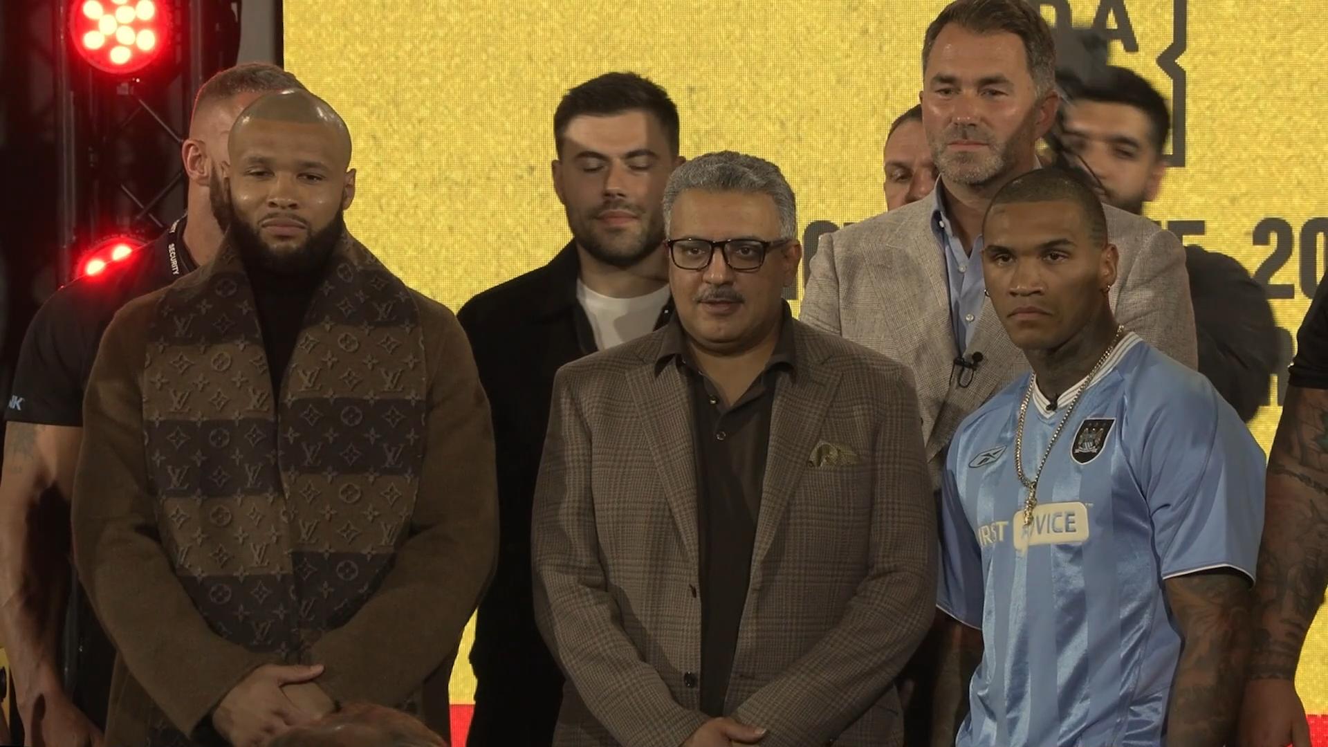 Video thumbnail for Accusations, rants and interruptions as Chris Eubank Jr. and Conor Benn speak ahead of rematch