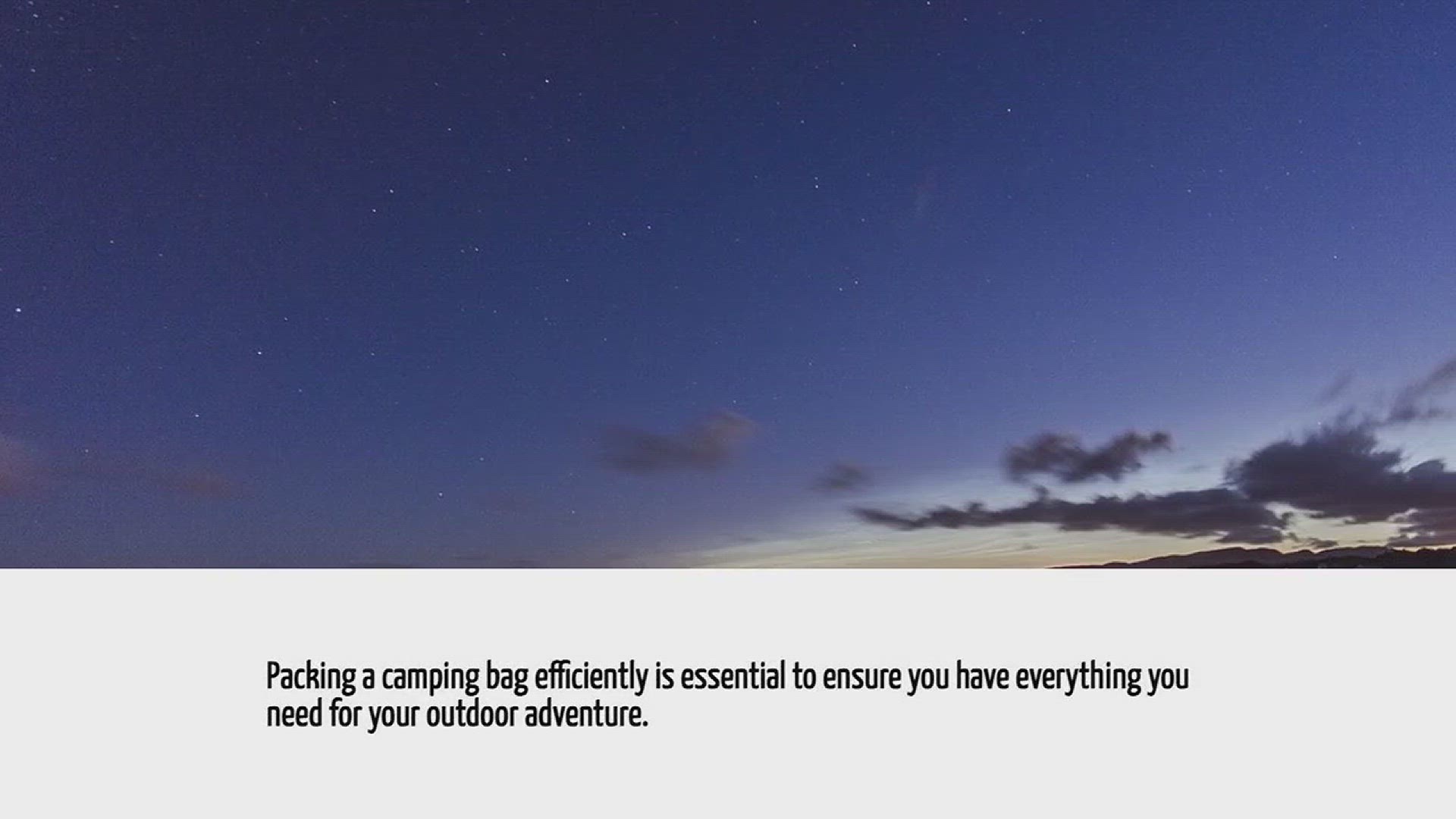 Video thumbnail for How To Pack A Camping Bag