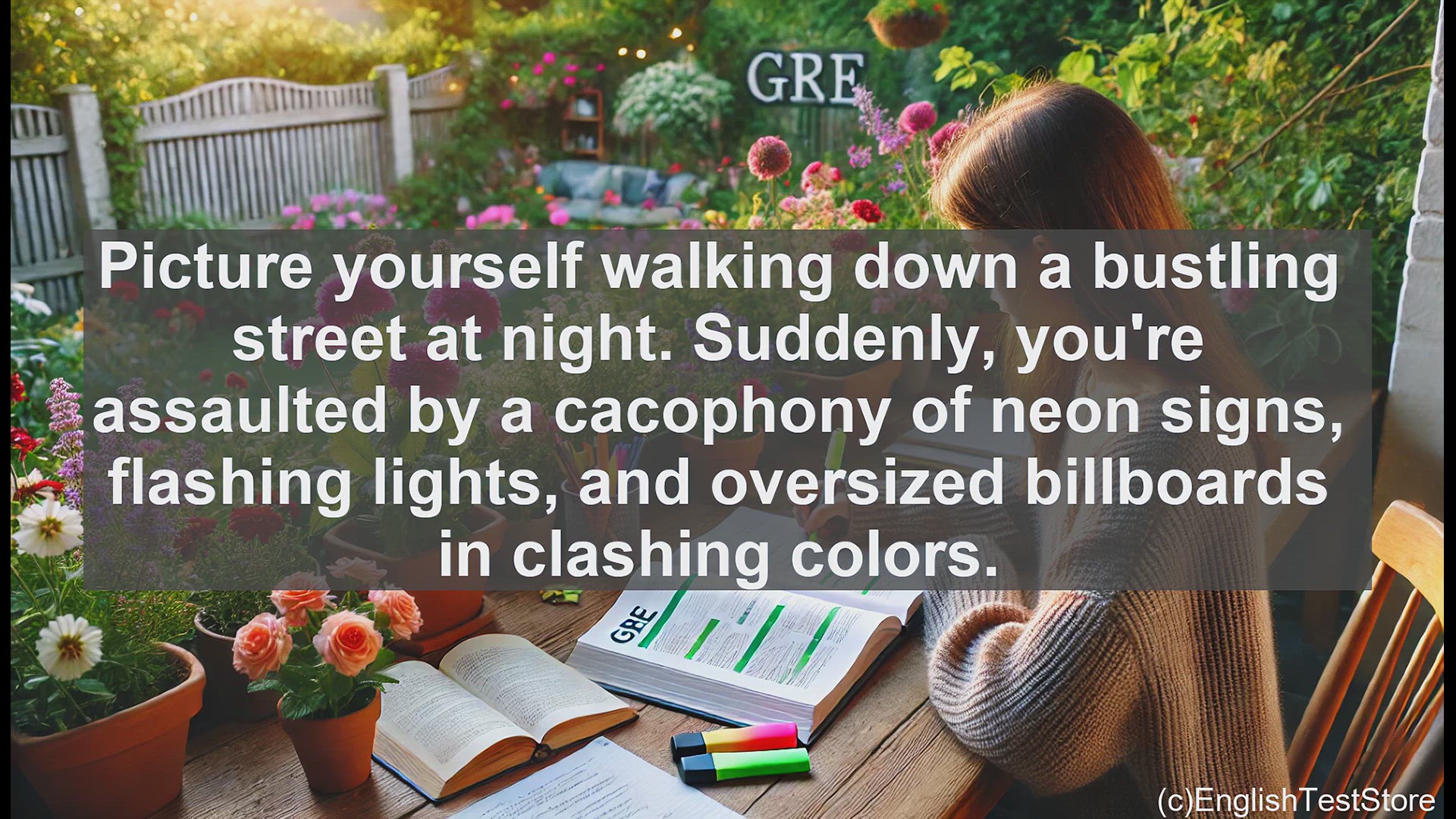 'Video thumbnail for GRE Vocabulary Lesson: Exploring the Vibrant and Garish World of Neon Lights'