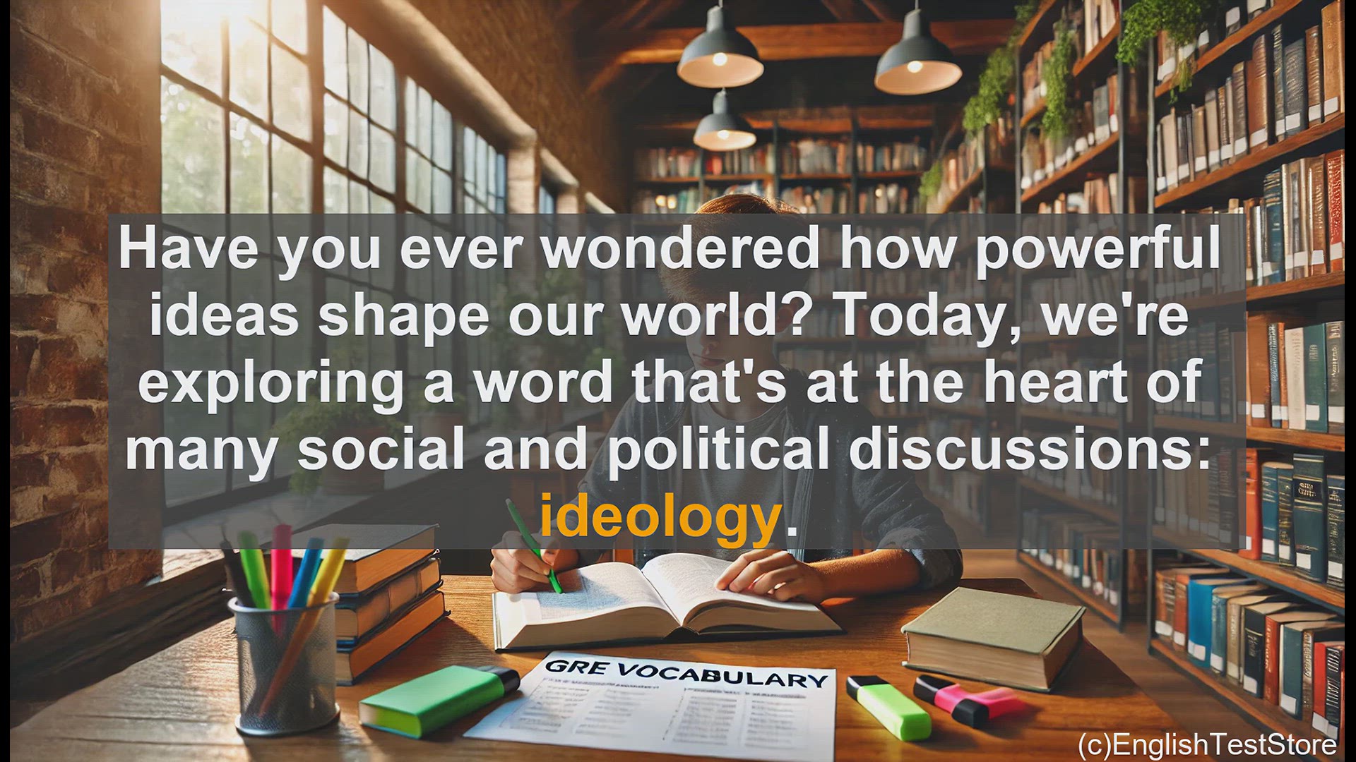 'Video thumbnail for GRE Vocabulary Lesson: Exploring the Power of Ideology - A Key Concept for the GRE'