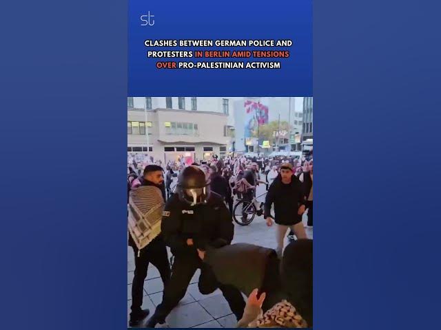Video thumbnail for Clashes Between German Police and Protesters in Berlin Amid Tensions Over Pro-Palestinian Activism
