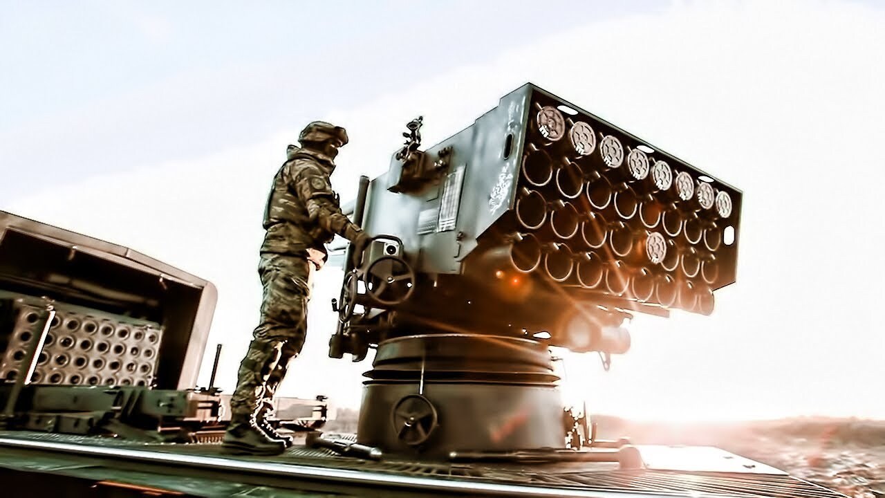 Video thumbnail for Croatian Army Fires M-92 Vulkan MLRS • Hedgehogs