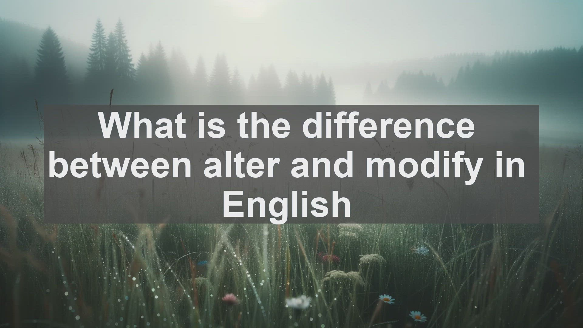 'Video thumbnail for What is the difference between alter and modify in English?'