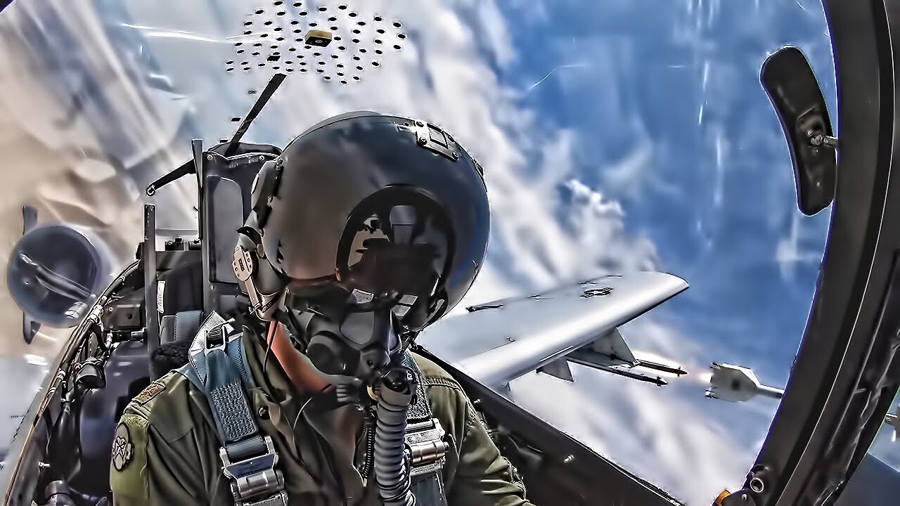 Video thumbnail for A-10 Thunderbolt II Cockpit View • AIM-9 Missile Shoot