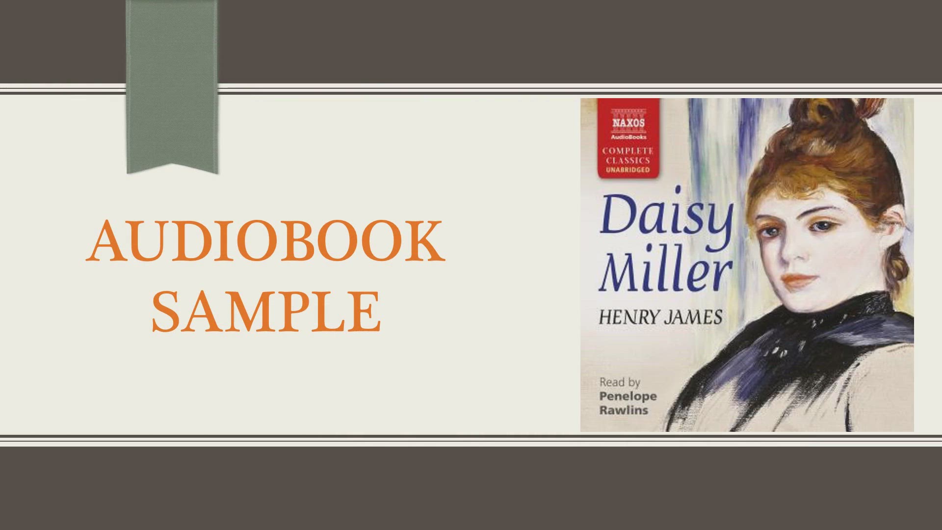 'Video thumbnail for Read by Penelope Rawlins Daisy Miller Classics ISBN9781781981672'