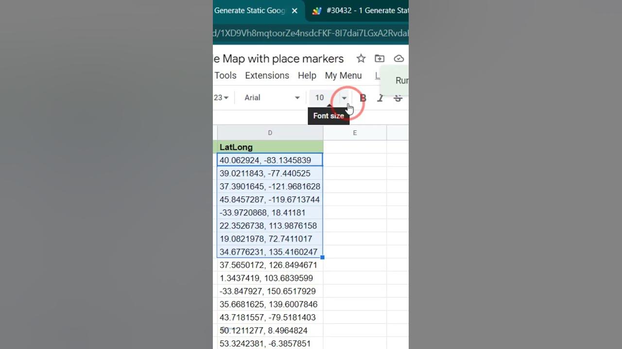 'Video thumbnail for Generate Static Google Map in Google Sheets'