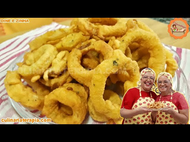 'Video thumbnail for Anéis de Cebolas Fritas Empanados Deliciosos e Super Temperados'