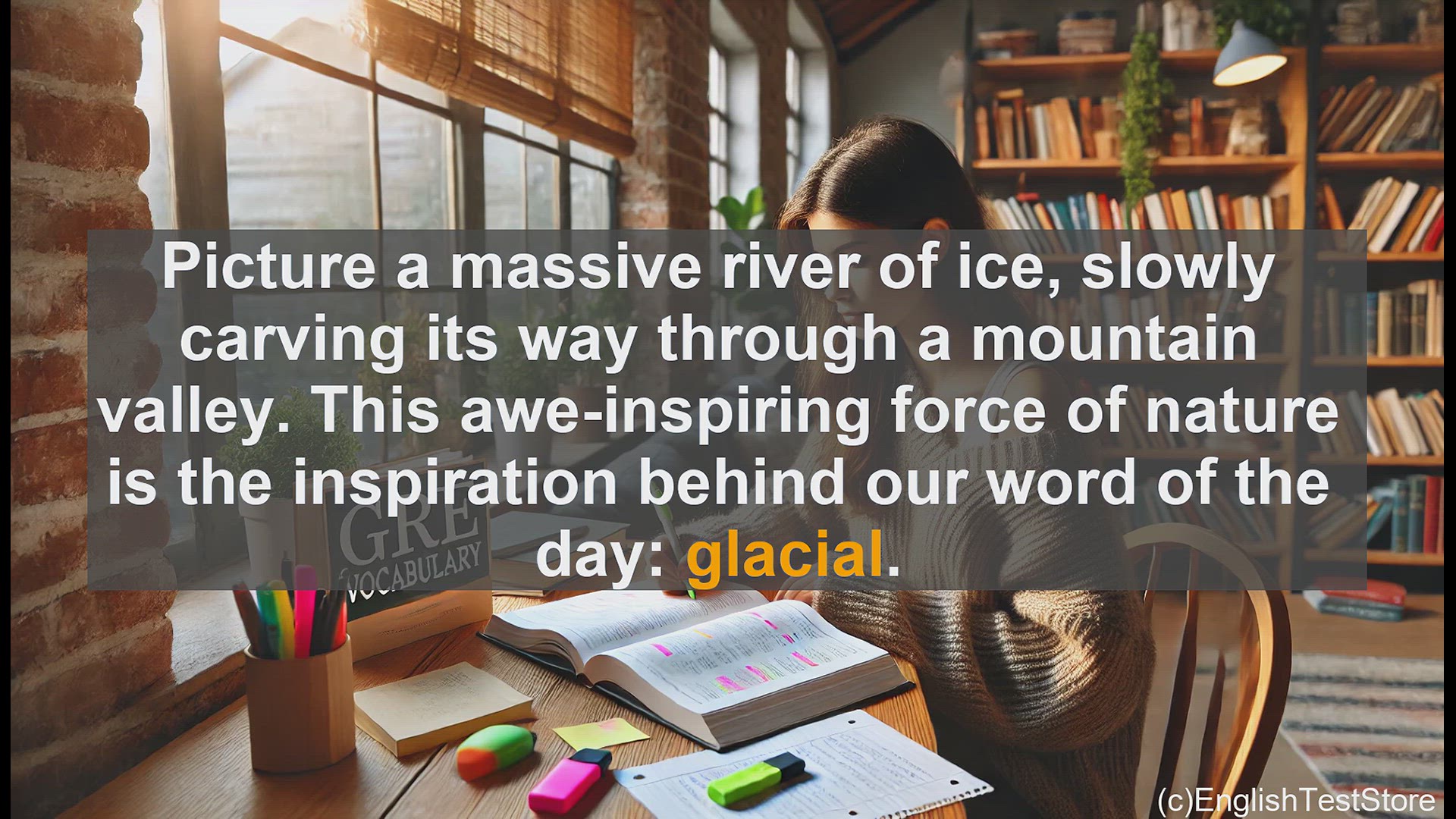 'Video thumbnail for GRE Vocabulary Lesson: Glacial - A Powerful Word for Ice and Slowness'
