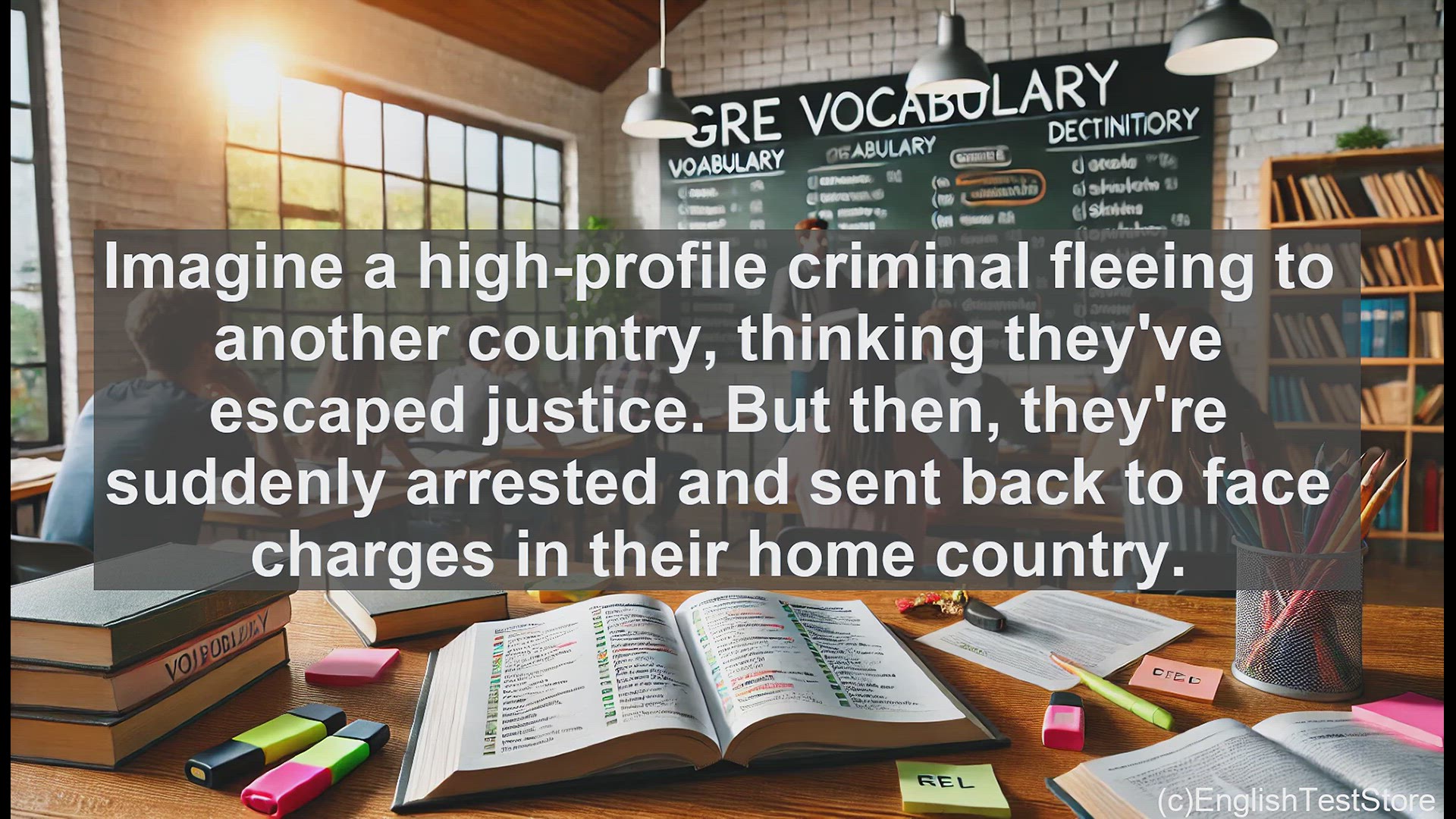 'Video thumbnail for GRE Vocabulary Lesson: Extradition - The Formal Process of Surrendering Criminals Across Borders'