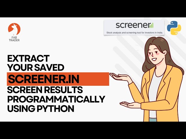 Video thumbnail for How to extract Screener.in screen results using Python | Download Stock Screener Result as CSV/Excel