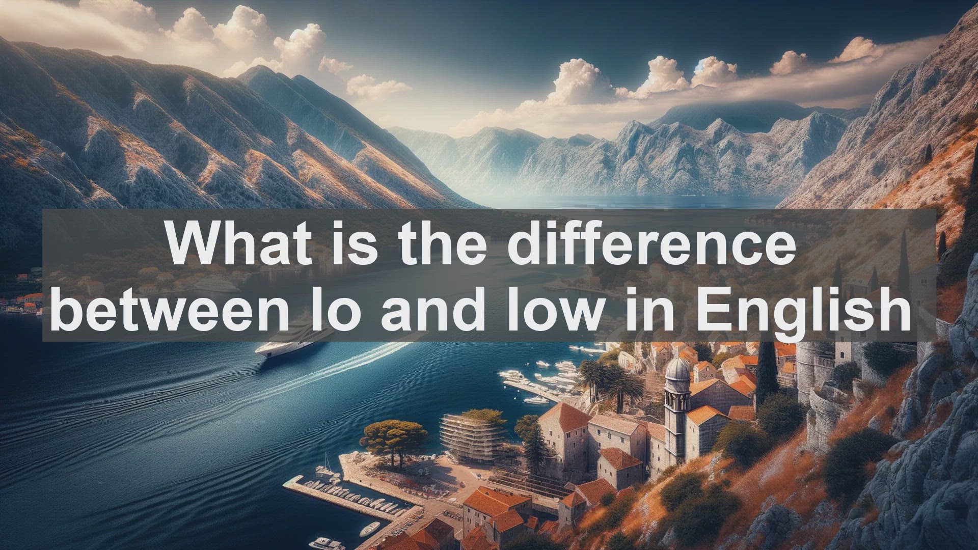 'Video thumbnail for What is the difference between lo and low in English?'