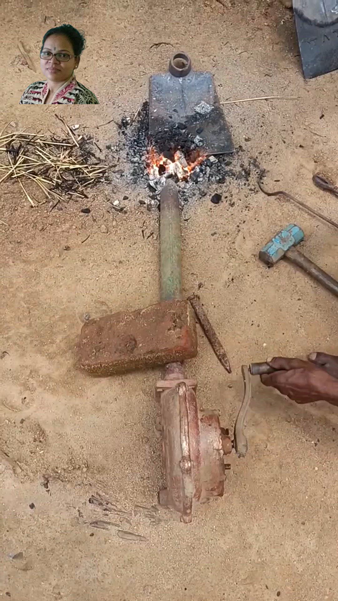 'Video thumbnail for Sharpening the Spade in traditional way, पारंपरिक तरीके से कुदाल को धार करना'