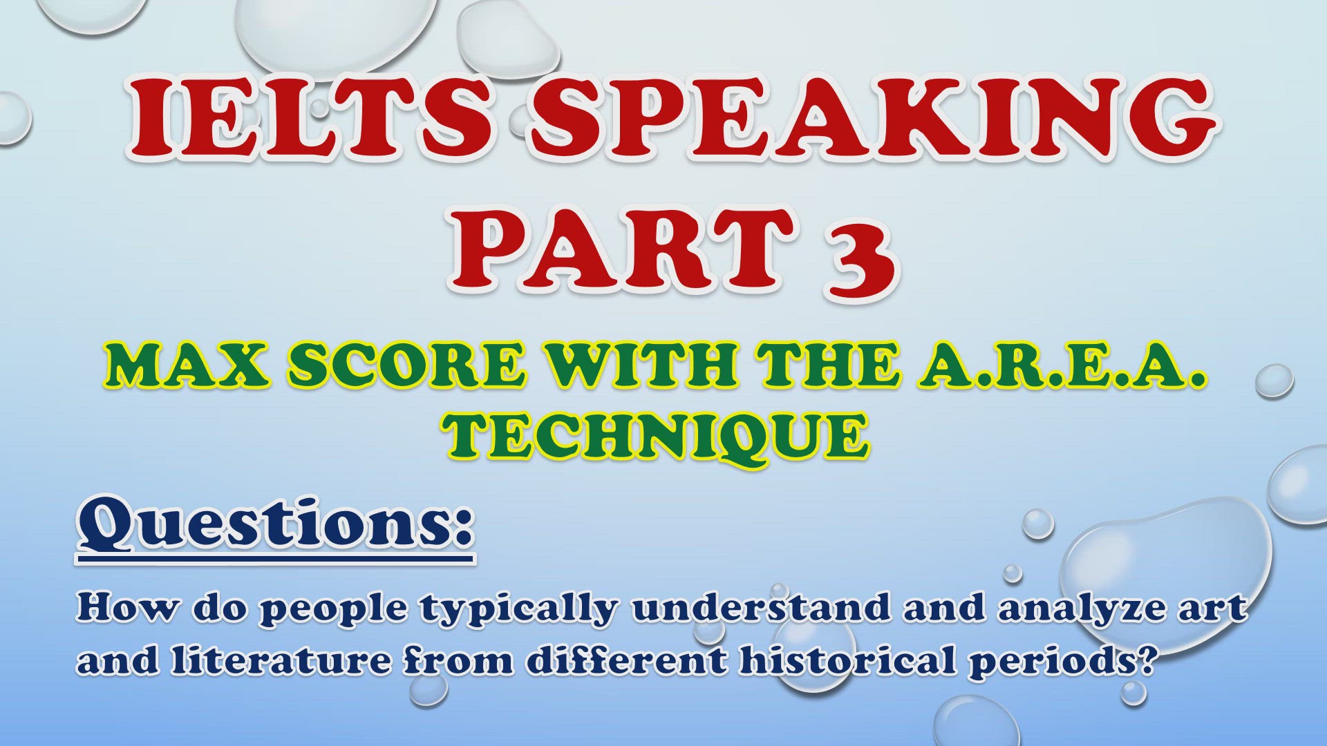 'Video thumbnail for How do people typically understand and analyze art and literature from different historical periods? - IELTS Speaking Part 3'