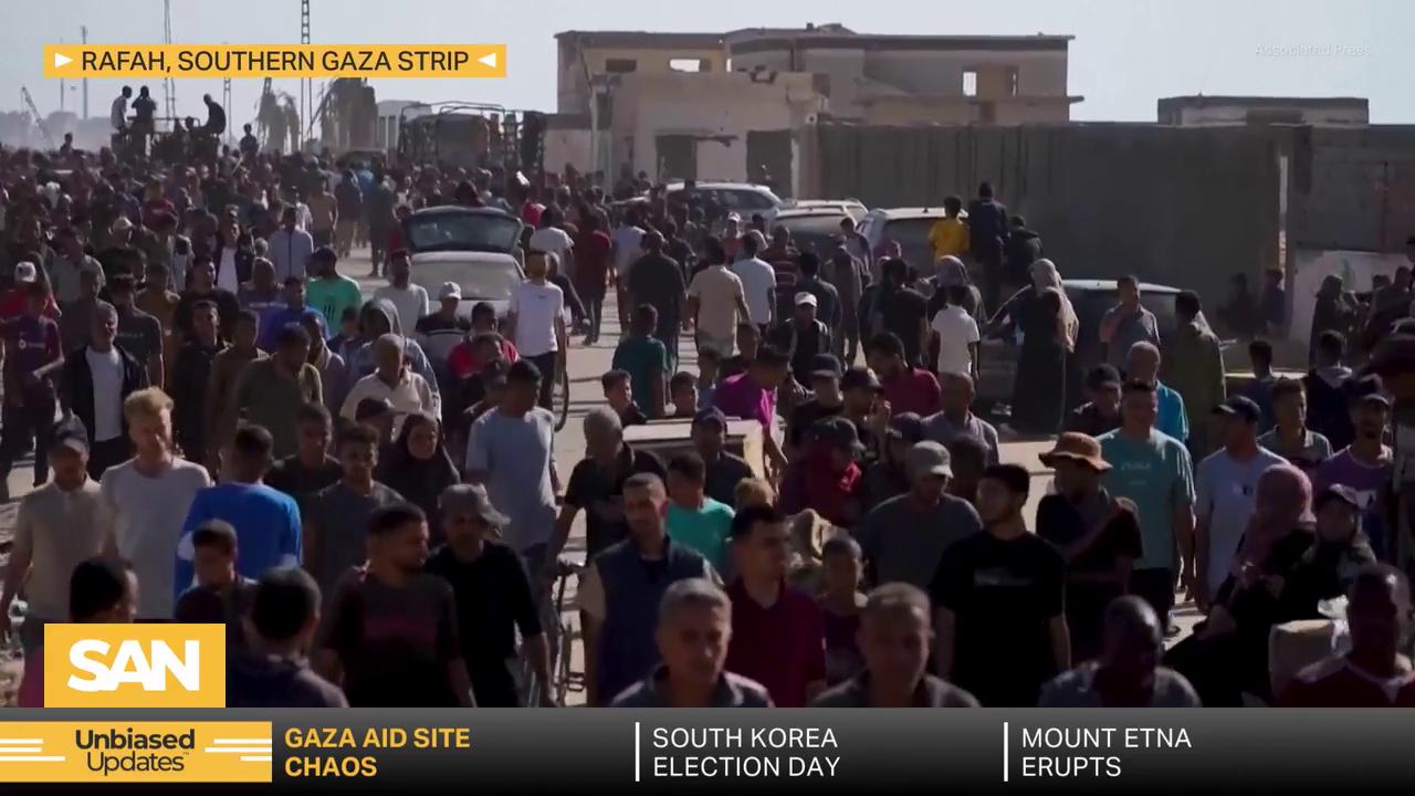'Video thumbnail for Dozens killed near Gaza aid site for third day; UN says attacks may be war crimes'