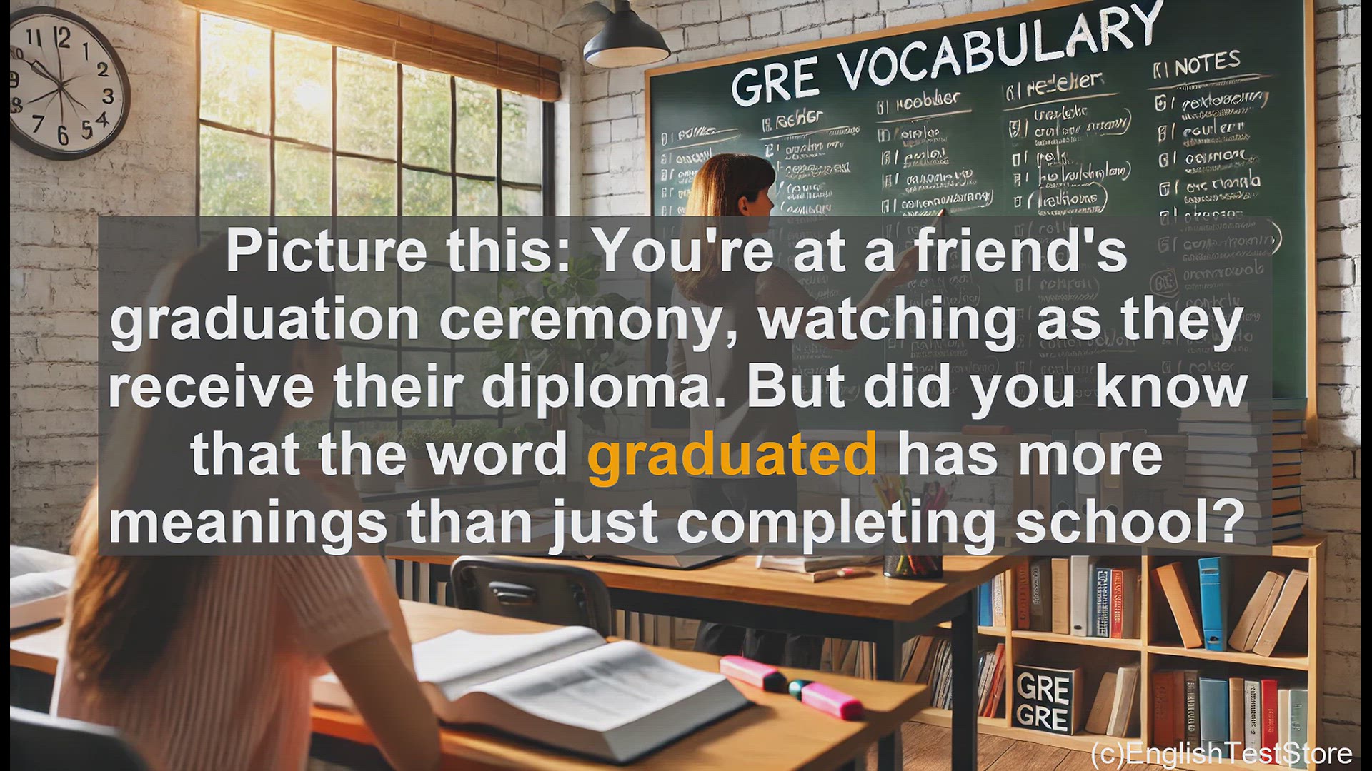 'Video thumbnail for GRE Vocabulary Lesson: The Versatile Word 'Graduated' - From Degrees to Diplomas'