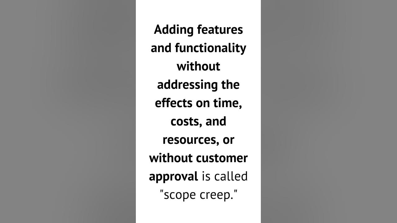 Video thumbnail for What is scope creep? #projectmanagement #terminologies #education #students #shorts #youtubeshorts