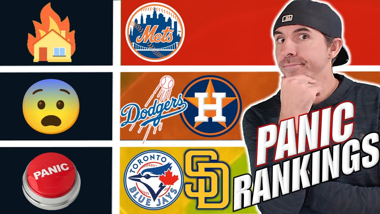 Video thumbnail for MLB Panic Tier Ranking: Mets, Dodgers, Padres, Astros, Blue Jays & More