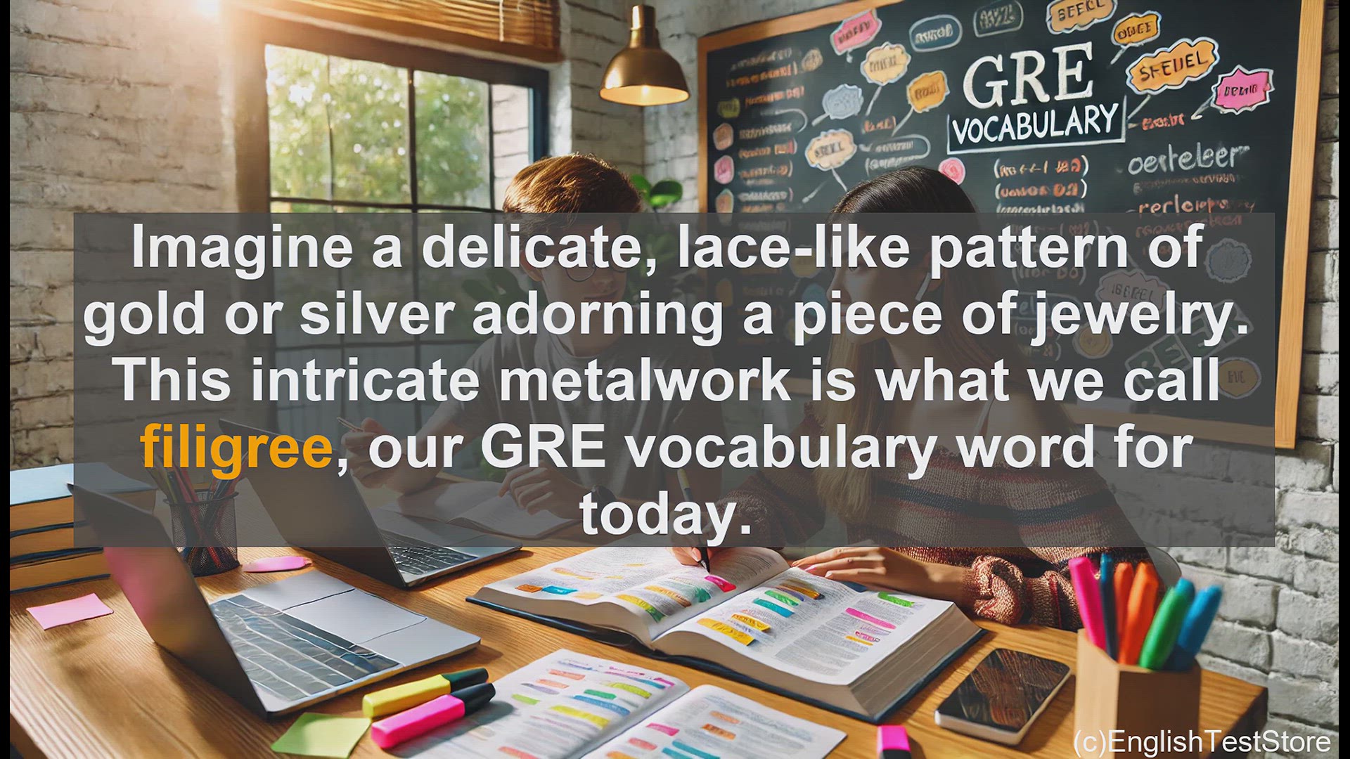 'Video thumbnail for GRE Vocabulary Lesson: Filigree - Delicate Metalwork Artistry'
