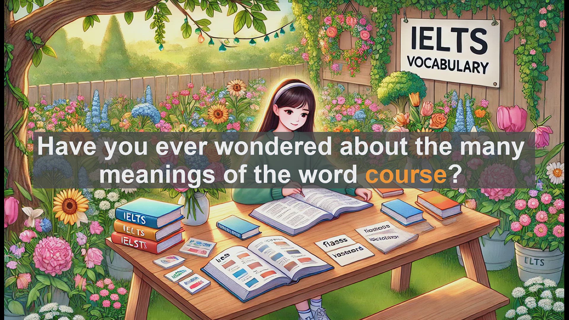 'Video thumbnail for 2500 Must Know IELTS 5.5 Vocabulary - Understanding 'Course': Multiple Meanings for IELTS Success'