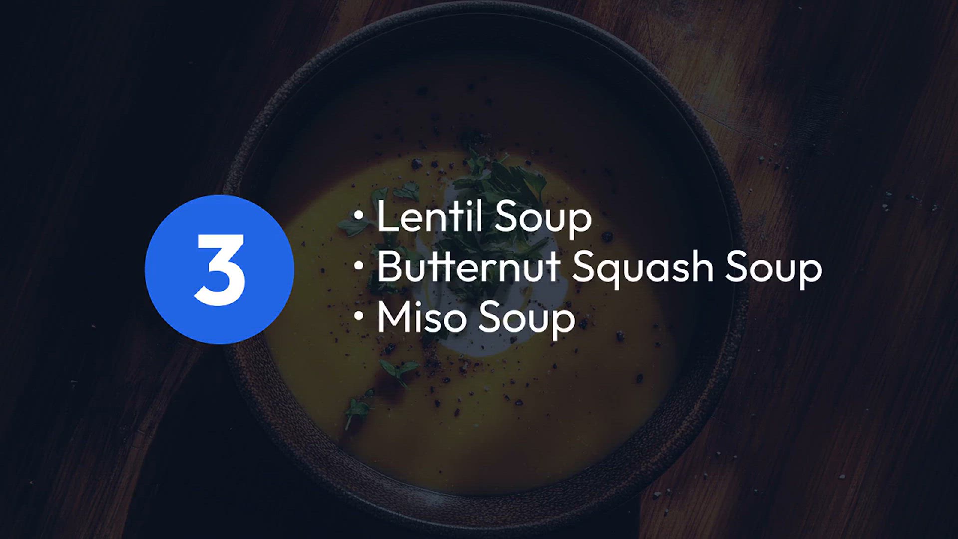 Video thumbnail for Cozy and Nutritious Winter Soups: Lentil, Butternut Squash, and Miso Recipes.