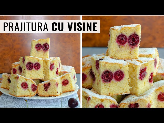 'Video thumbnail for Prăjitură pufoasă cu vișine sau cireșe. O rețetă simplă și rapidă | Bucate Aromate'