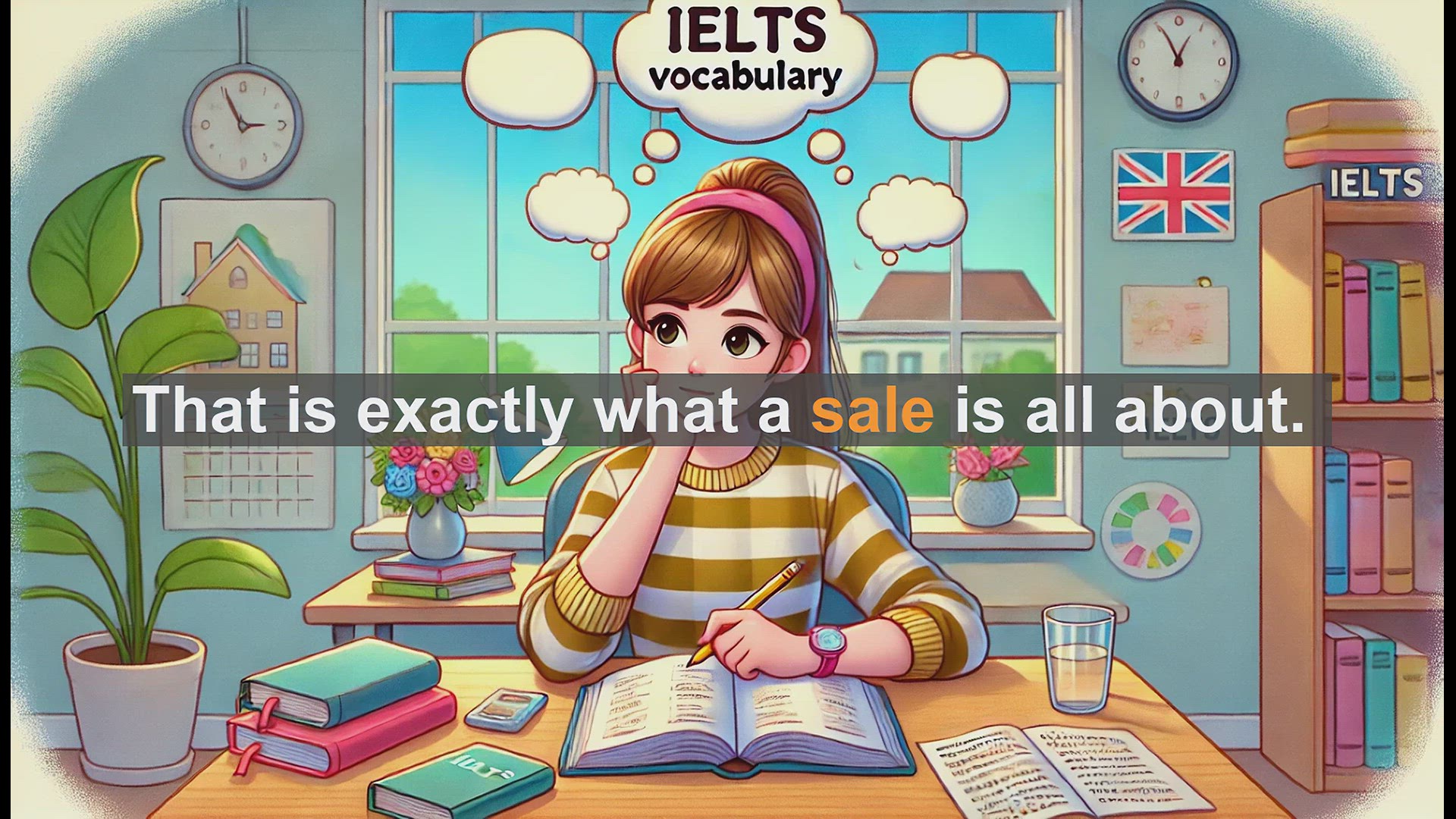 'Video thumbnail for 2500 Must Know IELTS 5.5 Vocabulary - Understanding the Word 'Sale' in English'