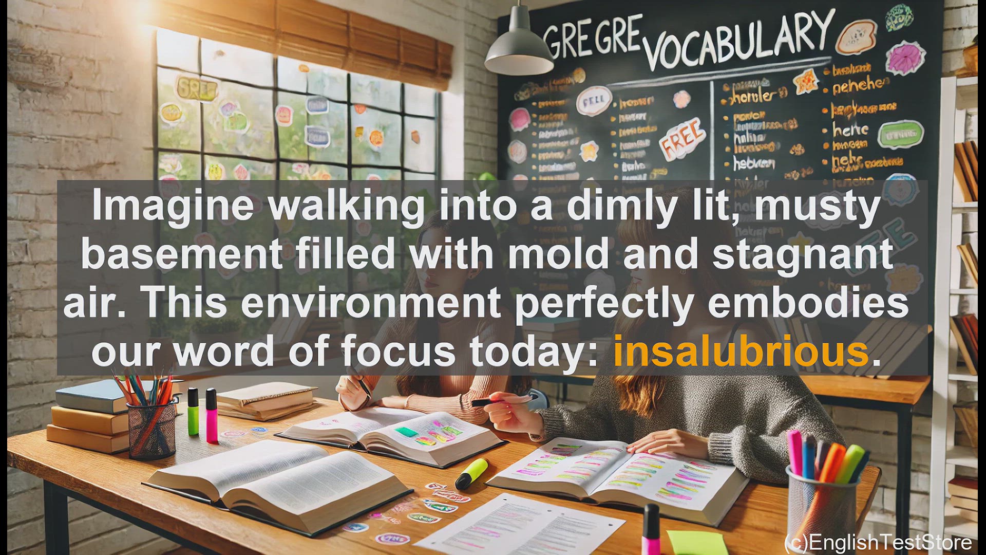 'Video thumbnail for GRE Vocabulary Lesson: Exploring the Meaning and Use of 'Insalubrious''