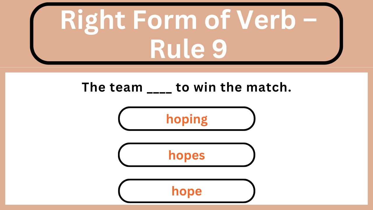 Video thumbnail for English Grammar Practice ||  Right Form of Verb – Rule 9 || English Grammar Test