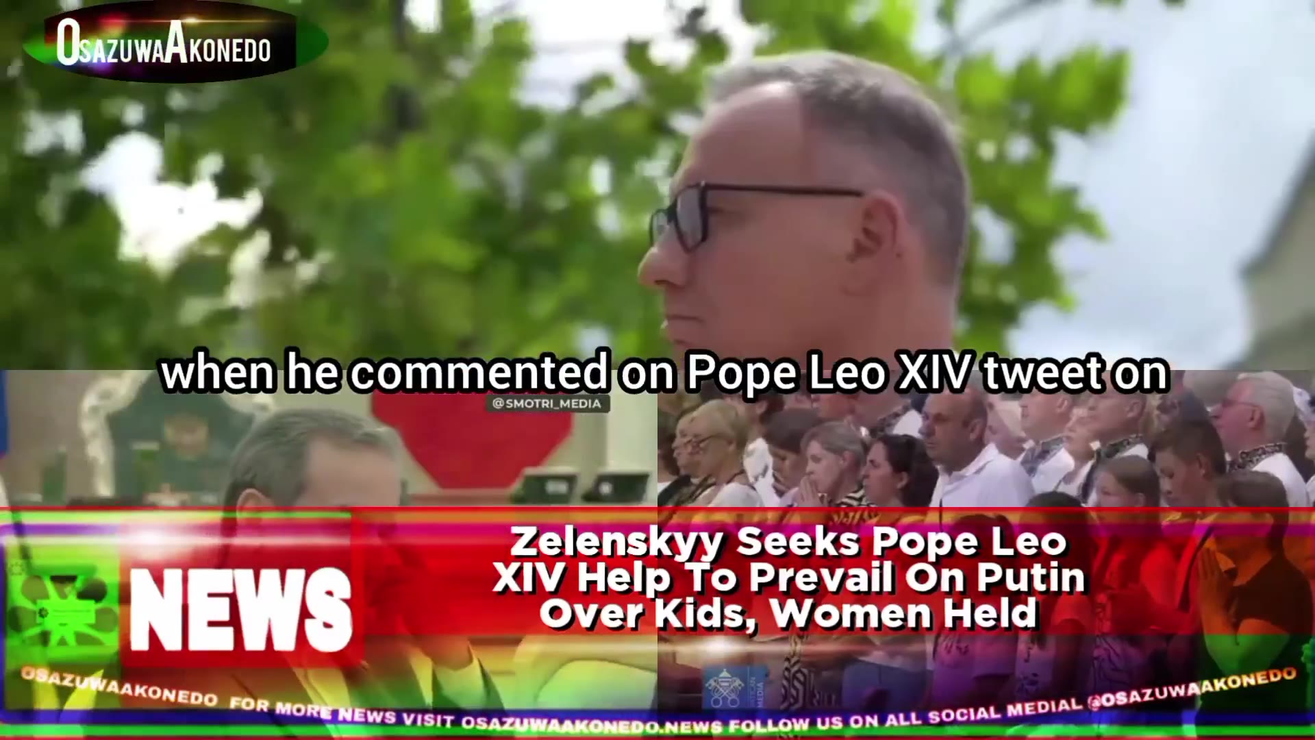 'Video thumbnail for Zelenskyy Seeks Pope Leo XIV Help To Prevail On Putin Over Kids, Women Held'