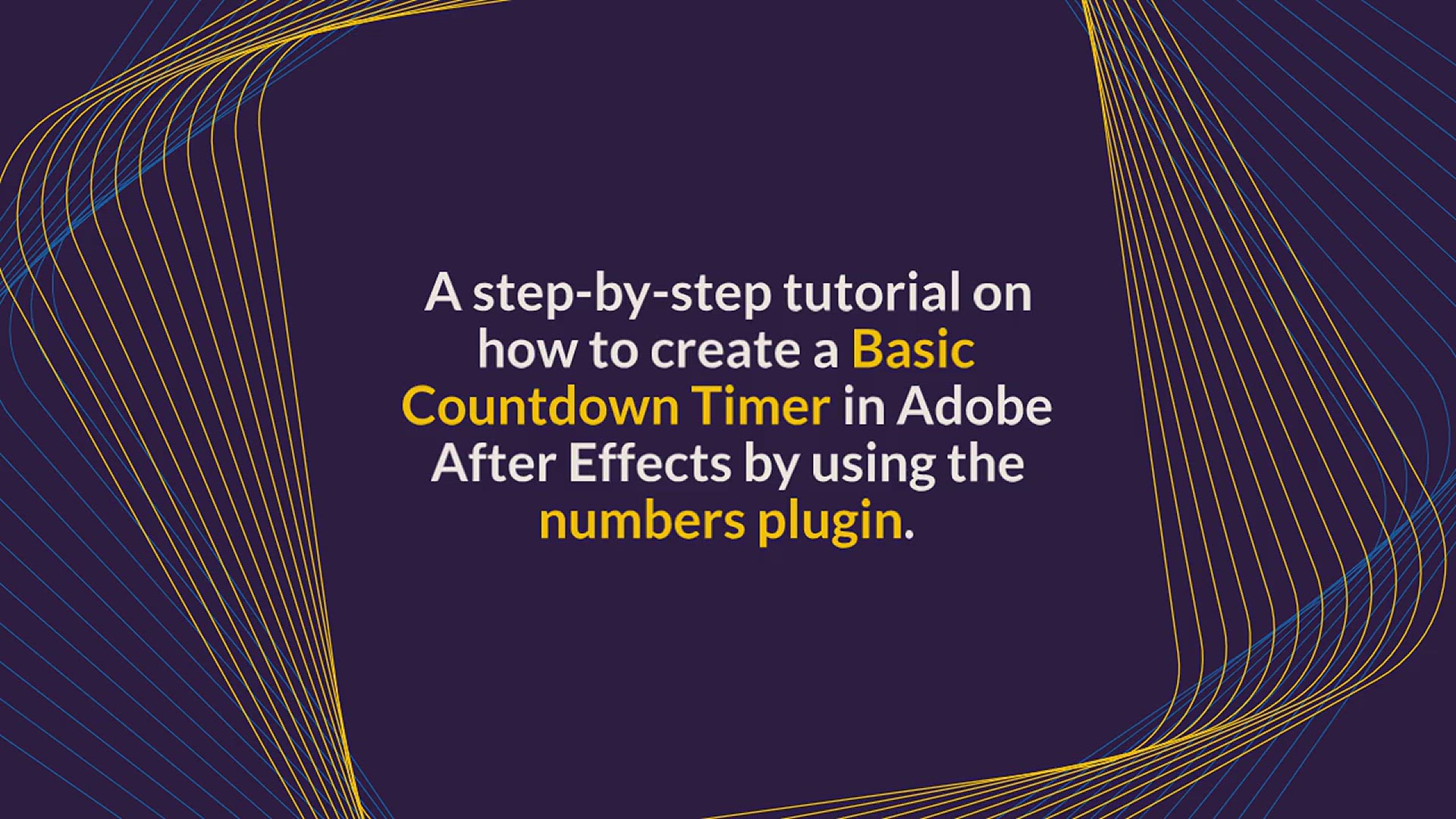 'Video thumbnail for How to Create a Basic Countdown Timer in After Effects'