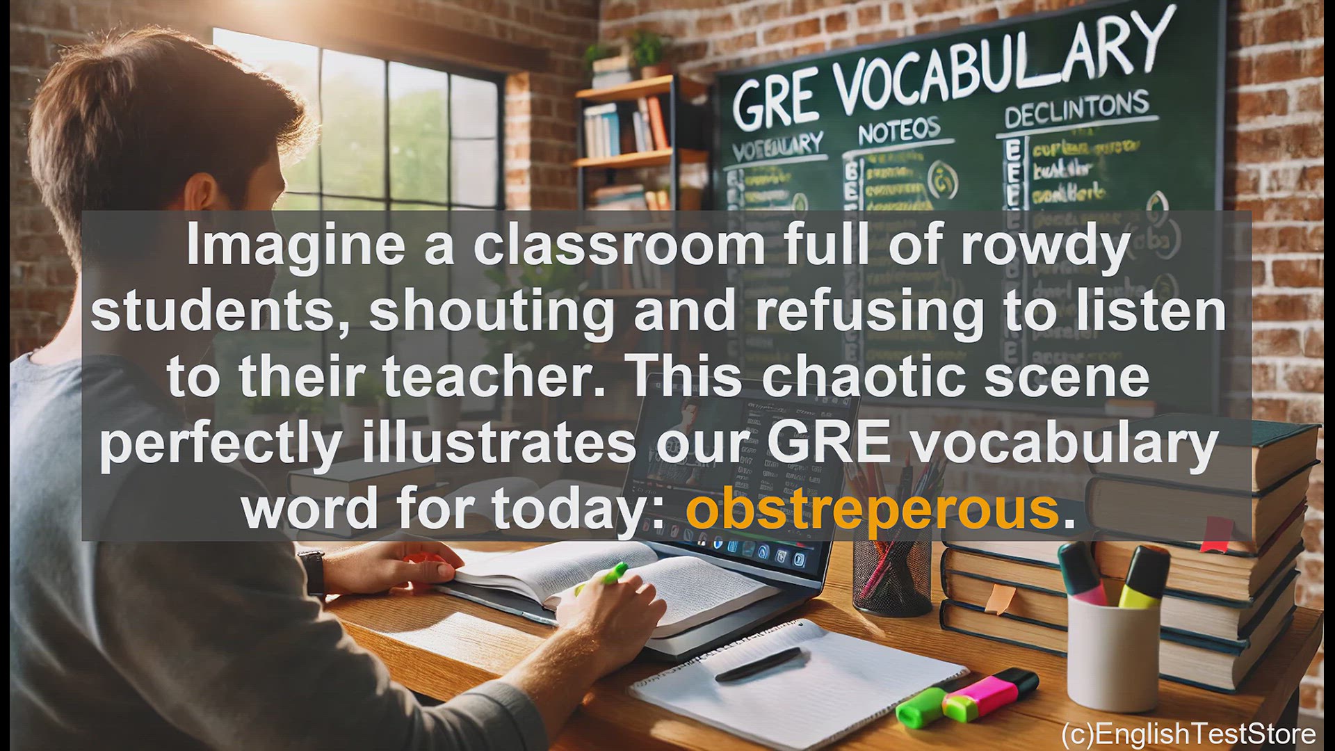 'Video thumbnail for GRE Vocabulary Lesson: Obstreperous Behavior - Mastering the Art of Describing Unruly Conduct'
