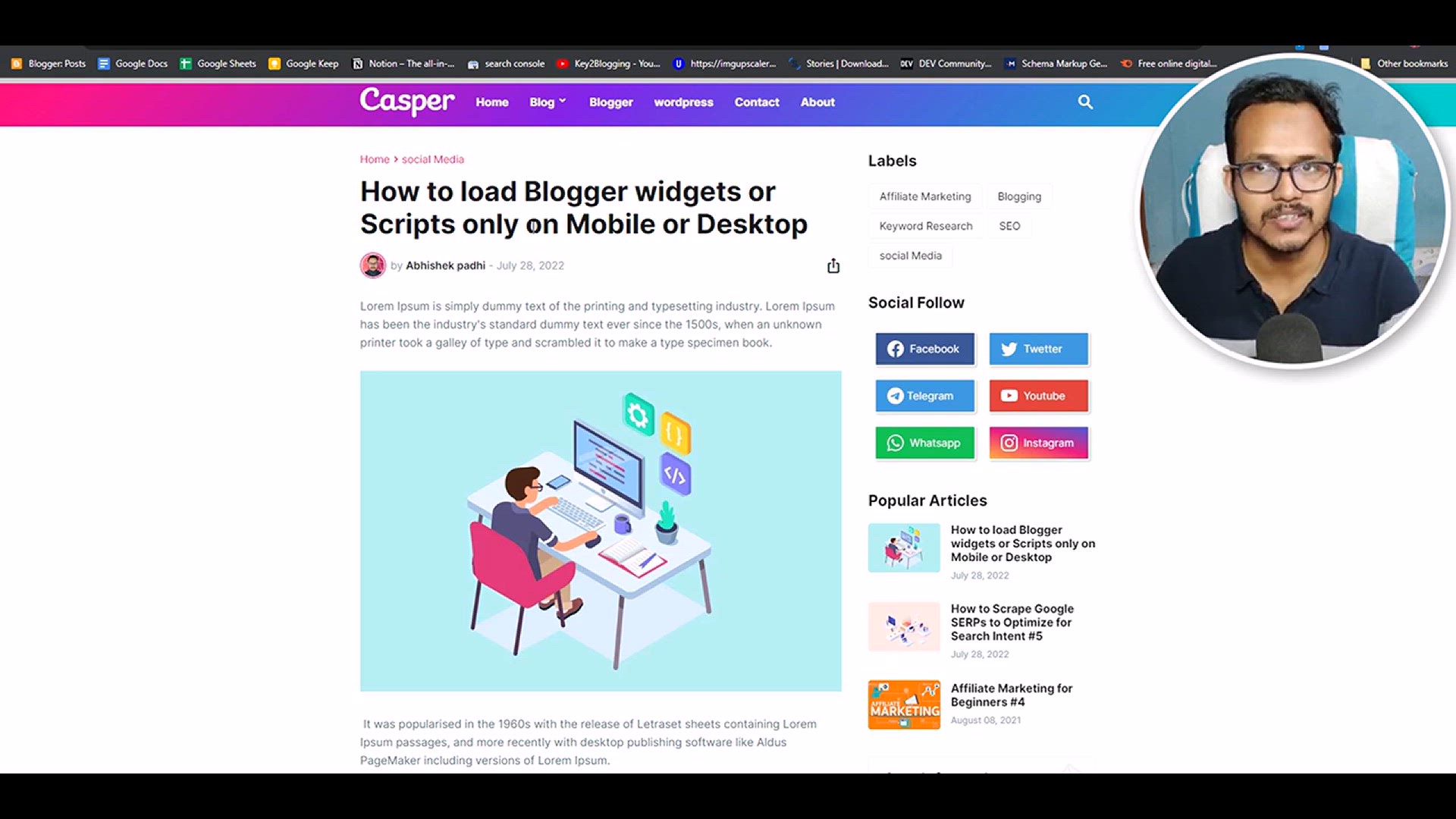 'Video thumbnail for How to Load widgets or Script only in desktop or mobile devices in Blogger'